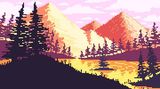 Morning Mountains by Pixel Art For The He
